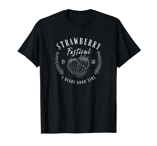 Strawberry Festival Vintage Fruit Illustration Strawberries T-Shirt