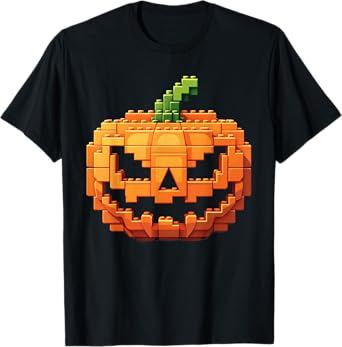 Halloween Master Builder Pumpkin kids Building Blocks Bricks T-Shirt