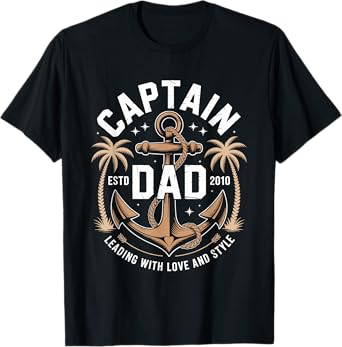 Captain Dad Father's Day -Birthday Idea Leader Father Figure T-Shirt