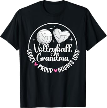 Crazy Proud Volleyball Grandma Volleyball Player Grandmother T-Shirt