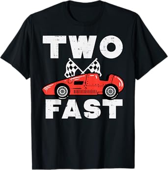 2nd Birthday Race Car Two Fast 2 Year Old Bday Boys Kids T-Shirt