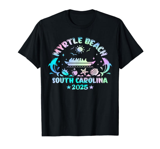 Myrtle Beach Summer Surf Dive Tie Dye Family Vacation 2025 T-Shirt