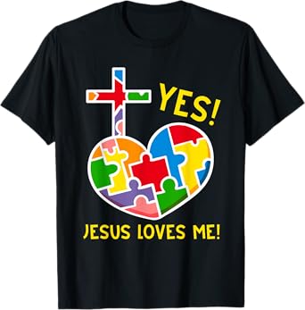 Yes, Jesus Loves Me Funny Puzzles Autism Awareness Kids T-Shirt