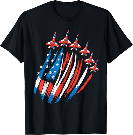 Fighter Jets American Flag Usa Funny 4th Of July Fourth T-shirt