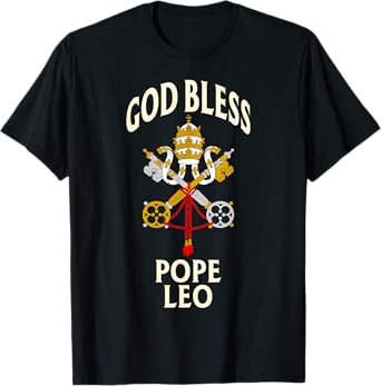God Bless Pope Leo Vatican Crest Catholic Prayer Blessing T-Shirt