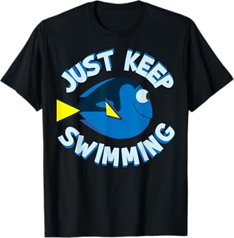Disney Pixar Finding Dory Keep Swimming Dory Profile Logo T-Shirt