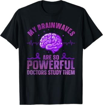 Cool Epilepsy Art For Men Women Support Epilepsy Awareness T-Shirt