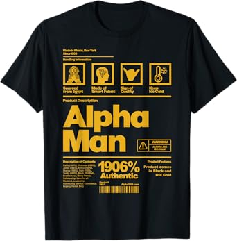 Mens Alpha African 1906 Fraternity Information Description T-Shirt