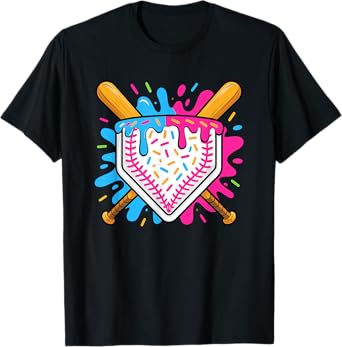 Baseball Drip for Boys Ice Cream Drip Youth Boys Baseball T-Shirt