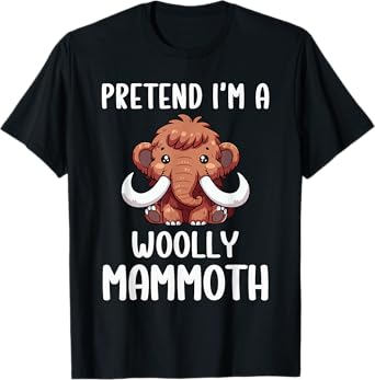 Woolly Mammoth Costume Boys Girls Easy Halloween Costume T-Shirt