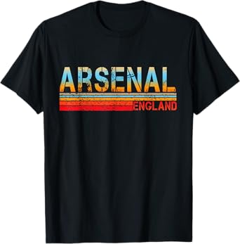Love Heart Arsenal Tee Grunge Vintage Style Black Arsenal T-Shirt