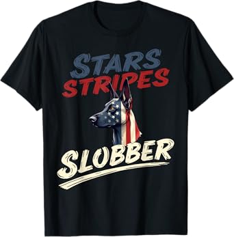 Funny Malinois Dog Vintage Belgian Shepherd American Flag T-Shirt for Men Women Kids