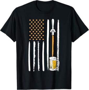Craft Beer American Flag USA 4th July Brewery Alcohol Lovers T-Shirt