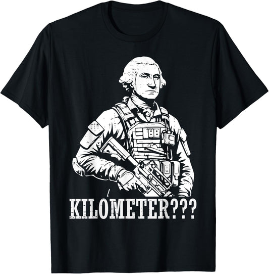 4th Of July George Washington Kilometer Meme Men Women Kids T-Shirt