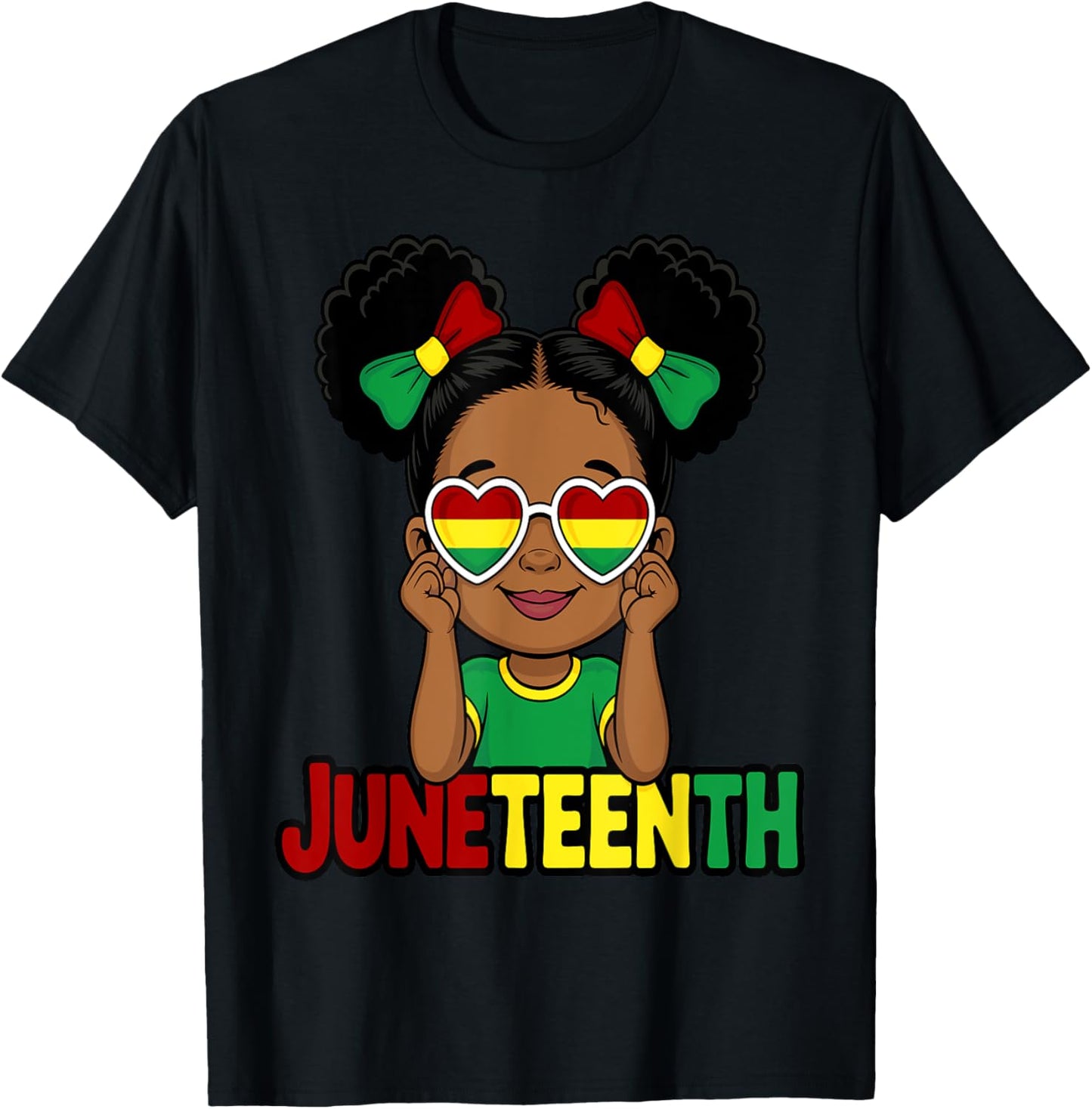 Juneteenth Black American African Girl 19th Kids T-Shirt