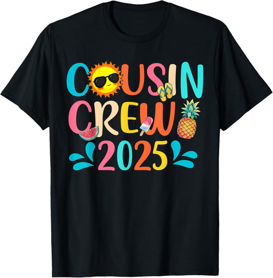 Cousin Crew 2025 Summer Vacation Beach Family Trip Matching T-Shirt