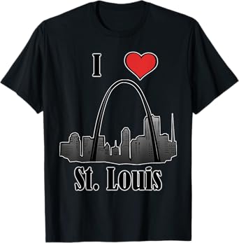 I Love St. Louis Souvenir T-Shirt Gateway Arch Skyline T-Shirt