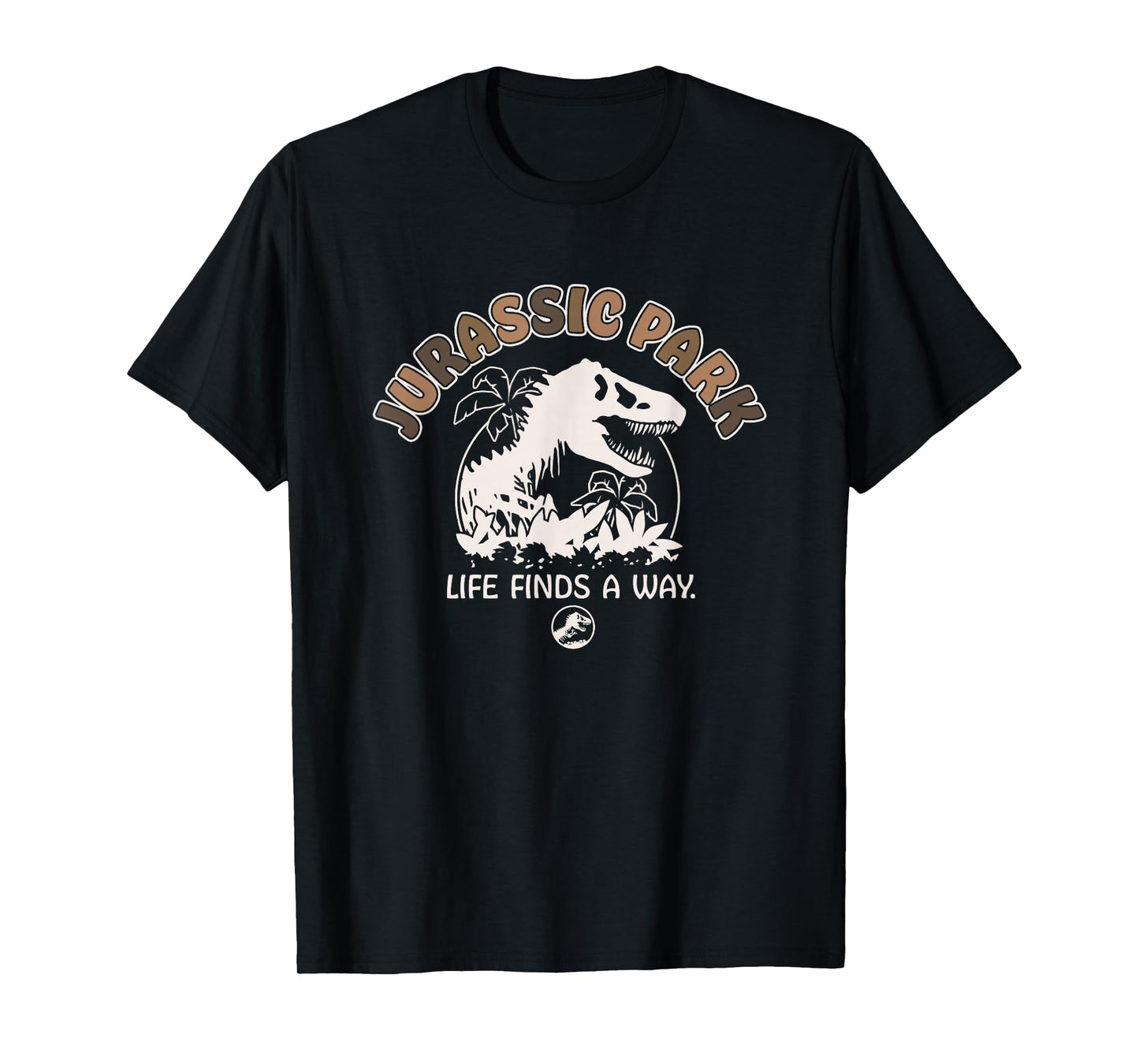 Jurassic Park Life Finds A Way T-Rex Logo Vintage T-Shirt