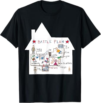 Funny Battle Plan Christmas Home Kids Hand Drawn Alone Xmas T-Shirt