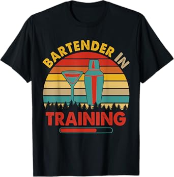 Vintage Retro Bartender In Training Costume Proud Future Job T-Shirt