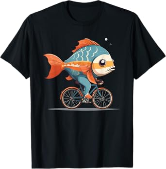 Cute Fish riding a bike, Fish and Bike T-Shirt