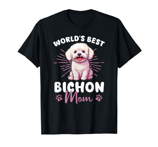 Bichon Frise Groovy World's Best Bichon Mom T-Shirt