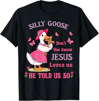 Christian Kids Silly Goose Jesus Loves You T-Shirt