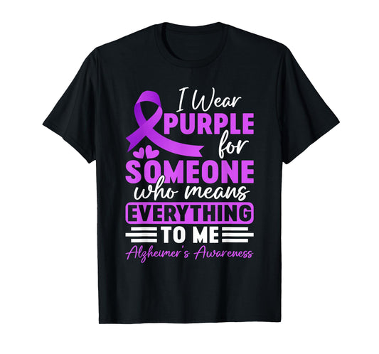 Alzheimer Frontotemporal Dementia Purple Ribbon Memory Loss T-Shirt