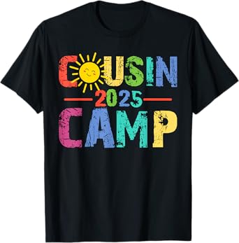 Cousin Camp 2025 Camping Campfire Summer Vacation Family T-Shirt