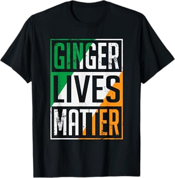 Ginger Lives Matter Irish Flag St Patricks Day Redhead Men T-Shirt
