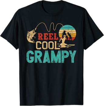 Reel Cool Grampy vintage funny fishing rod gift for Grampy T-Shirt