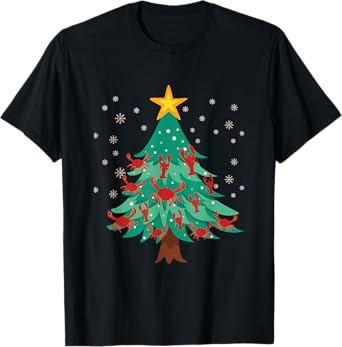Cajun Louisiana Christmas Lobster Crawfish Merry Crabmas T-Shirt