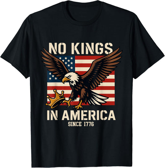 No Kings Since 1776 4th Of July Patriotic Usa Flag T-shirt