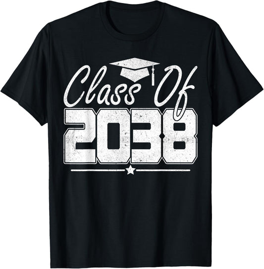 Class of 2038 Grow With Me Funny Kindergarten Back To School T-Shirt