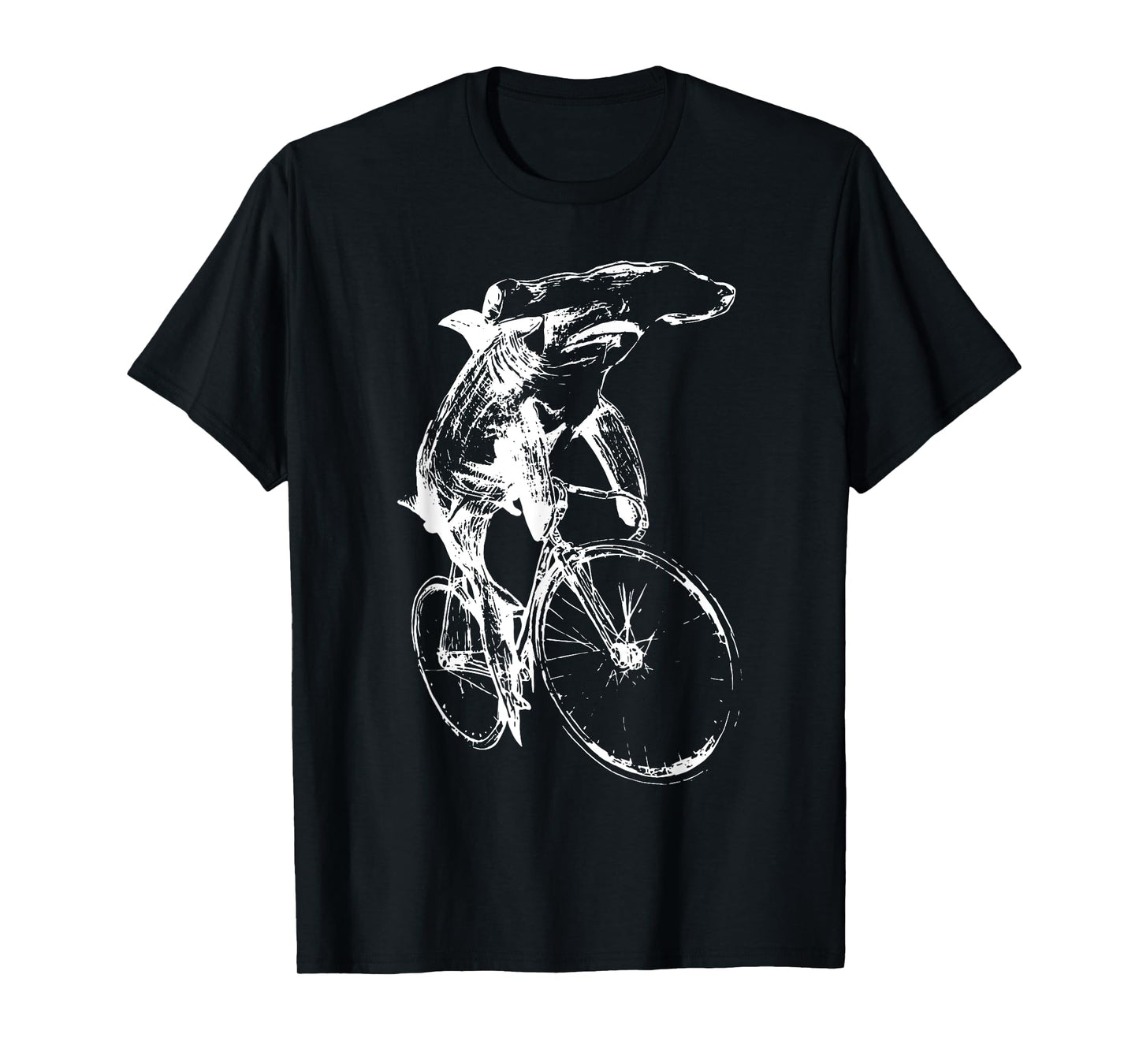 Hammerhead Sharks Riding Bicycle Retro Cycling Biking Biker T-Shirt