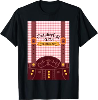 Oktoberfest 2025 6 Stein Apart Beer October Funny Drinking T-Shirt