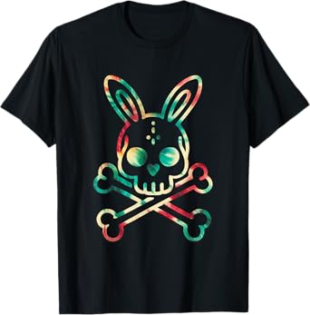 Bunny Skull Rabbit Bunny Skeleton Crossbones Tie Dye Men T-Shirt