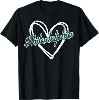 Vintage Philadelphia Retro Tee Heart Women Girl Kids T-Shirt
