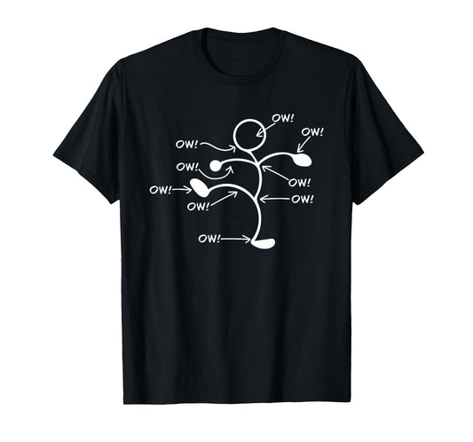 Ow Figure Funny Humor Sketch T-Shirt