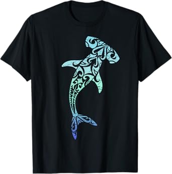 Hawaii Polynesian Tribal Hammerhead Shark Tee Aloha State T-Shirt