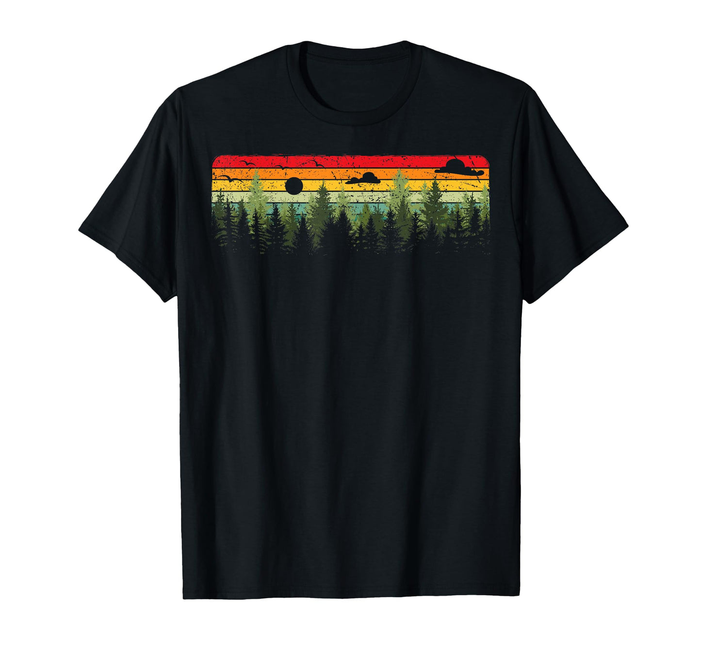 Outdoor Wildlife Trees Nature Forest Retro T-Shirt