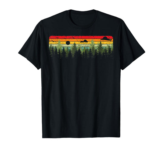 Outdoor Wildlife Trees Nature Forest Retro T-Shirt