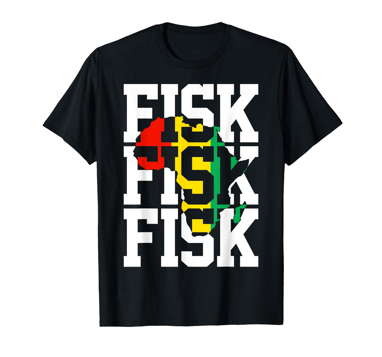 Vintage Fisk Lifetime Africa Map Hometown T-Shirt