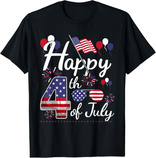 Happy 4th Of July Patriotic American Us Flag 4th Of July T-shirt