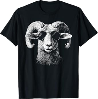Retro Ram in Sunglasses Men Women Kids Novelty Funny Ram T-Shirt