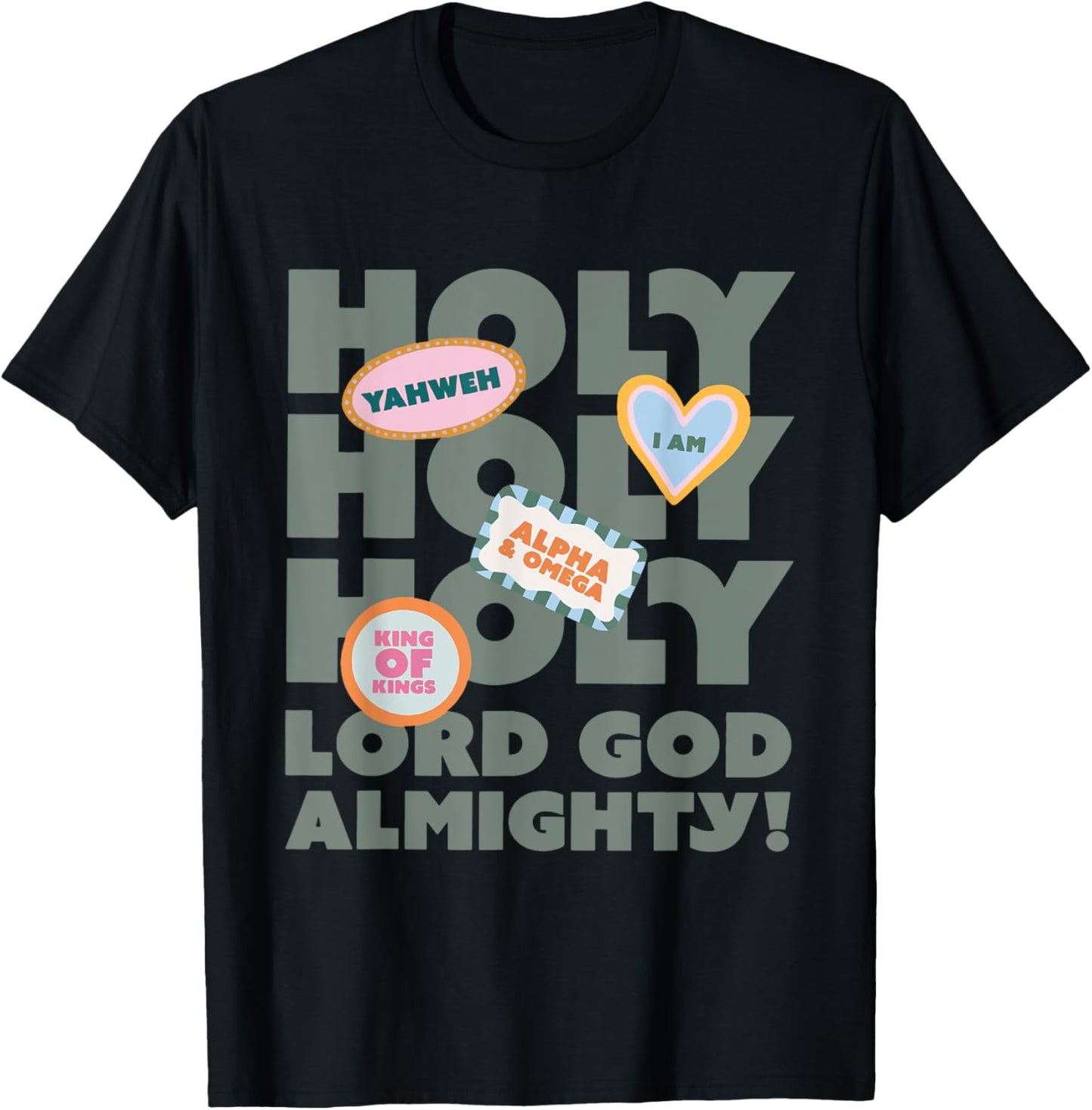 Retro Cute Holy Lord God Almighty Funny Religious Christian T-Shirt