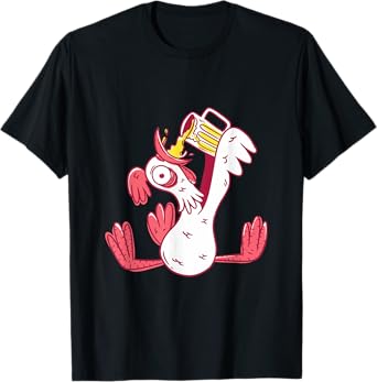 Funny Drunk Rooster Animal Chicken Beer Alcohol Party Gift T-Shirt
