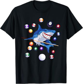 Billiards Shark Billiard Player Pool Table Snooker Pyramid T-Shirt
