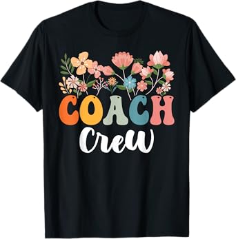 Coach Crew Team Retro Groovy Vintage First Day Of School T-Shirt