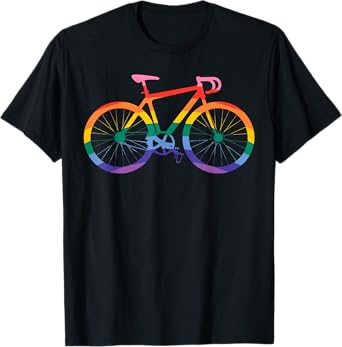 Rainbow LGBTQ Pride Cycling Gay Pride Equality Mountain Bike T-Shirt